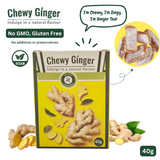 Chewy Ginger Candy (40gx6) – Vegan, Non-GMO, Gluten-Free | Natural Ginger Snack & Instant Ginger Tea