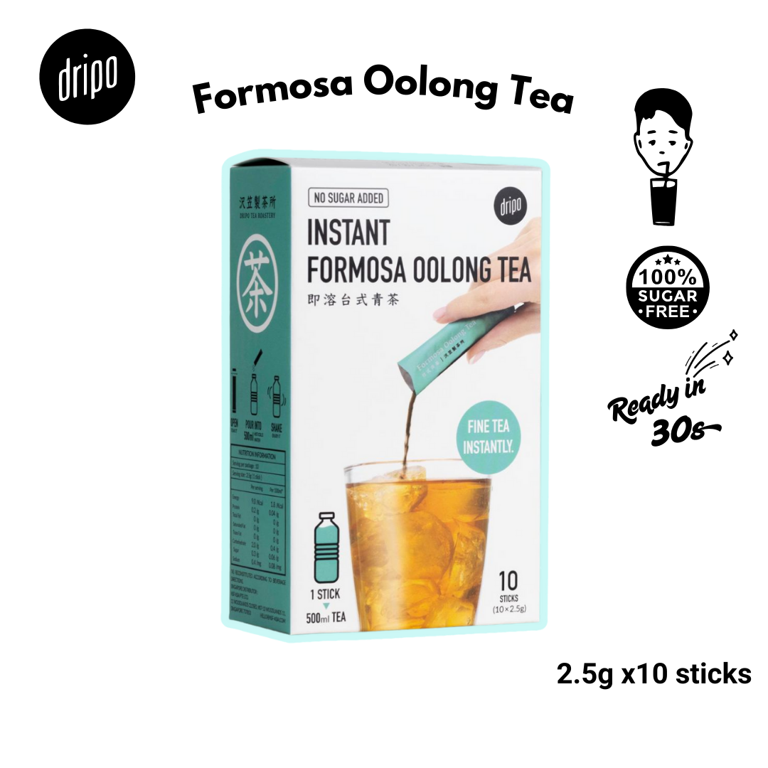 Dripo Formosa Green Tea 2.5gx10sticks Sugar Free Tea Powder Authentic Taiwanese Fine Tea Ready in Seconds