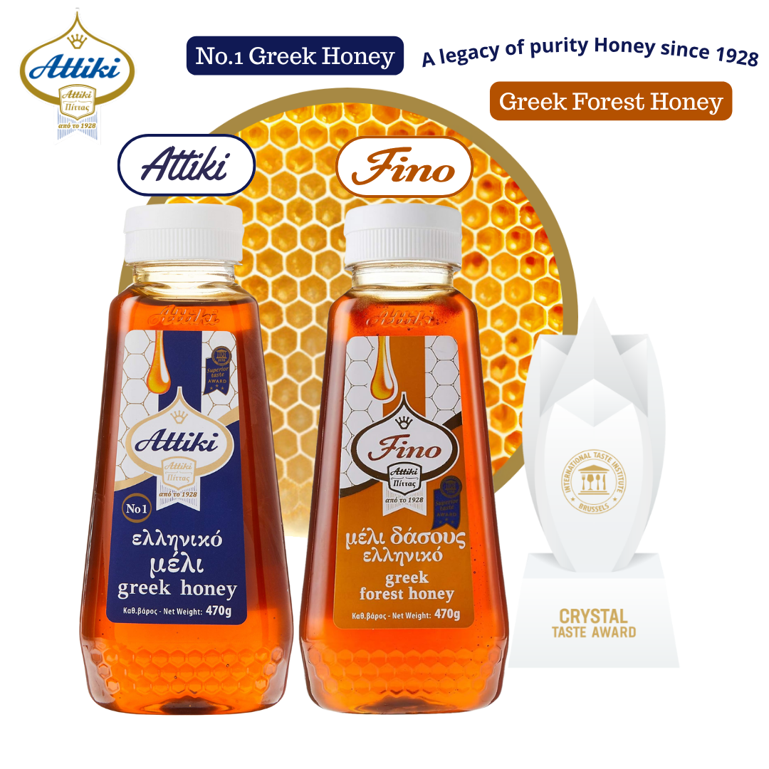 Attiki Greek Honey Forest Honey with Thyme Wild Flower & Herbs-470g Awarded Honey