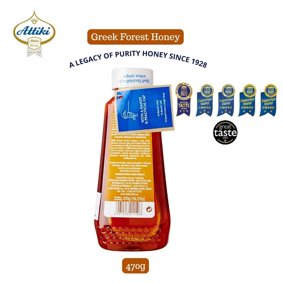 Attiki Greek Honey Forest Honey with Thyme Wild Flower & Herbs-470g Awarded Honey (Copy)