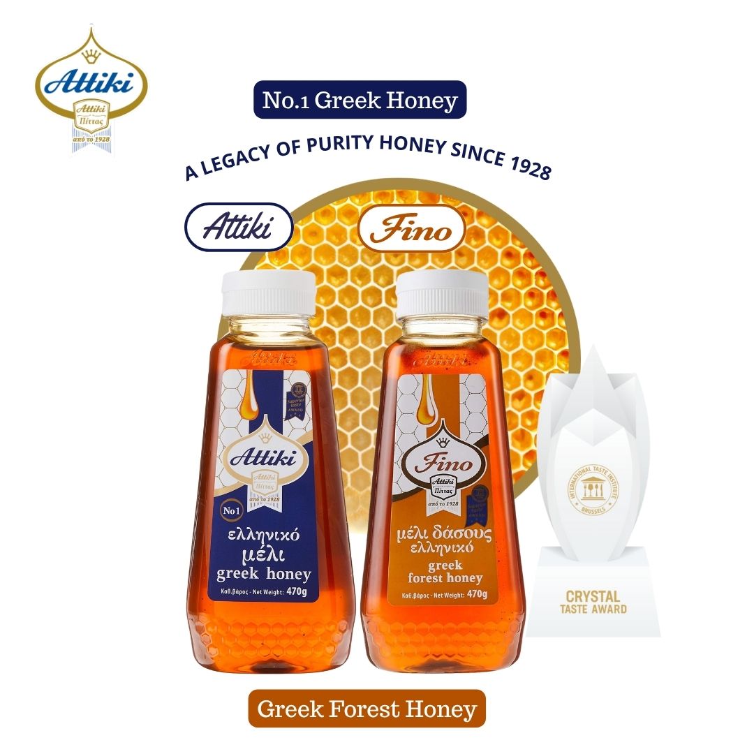 Attiki Greek Honey Forest Honey with Thyme Wild Flower & Herbs-470g Awarded Honey