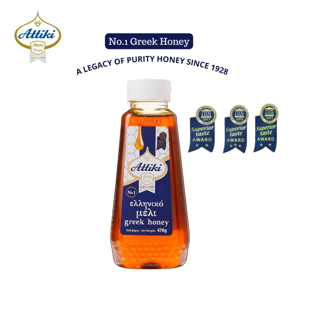 Attiki Pure Greek Honey with Thyme Wild Flower & Herbs-470g Awarded Honey