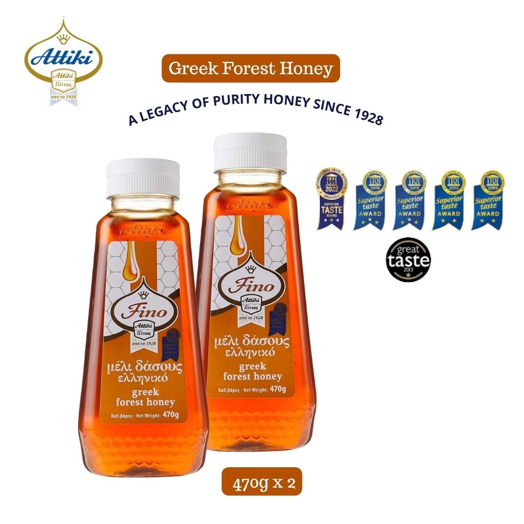 Attiki Greek Honey Forest Honey with Thyme Wild Flower & Herbs-470g Awarded Honey (Copy)