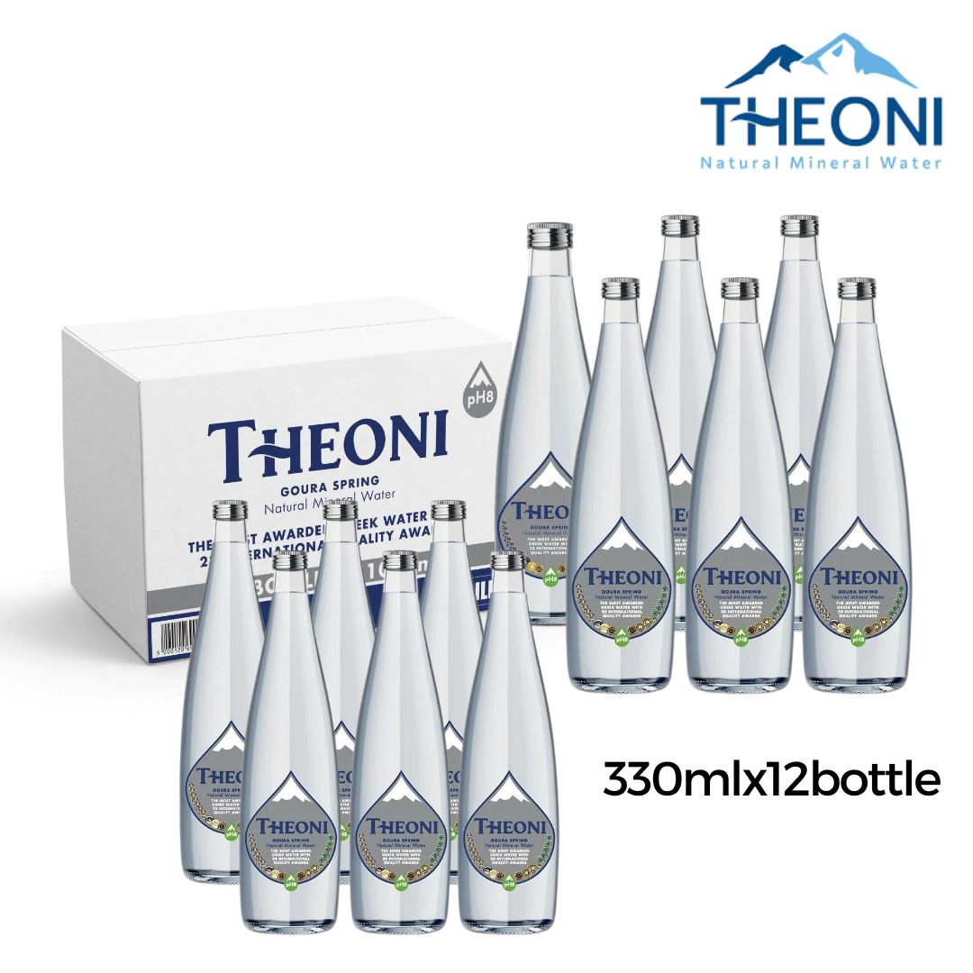 Theoni Natural Spring Sparkling Water 330mlx24 (Alkaline Water pH8)