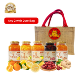 A CNY Special Korean Yuzu Honey Citron Tea Korean Honey Tea Set with Jute Bag