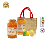 A CNY Special Korean Yuzu Honey Citron Tea Korean Honey Tea Set with Jute Bag