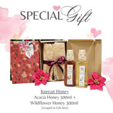 GOLD Korean Honey 300g -(Gift Box) Bundle Set of 2 -Acacia & Wildflower